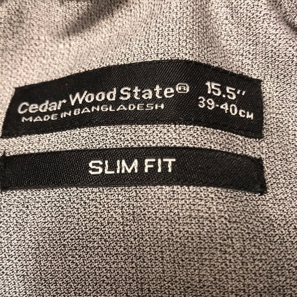 NWT, Cedar Wood State, Size: 15.5 (Slim Fit) & Color: Light Gray & Dark Gray Tie - Picture 6 of 8